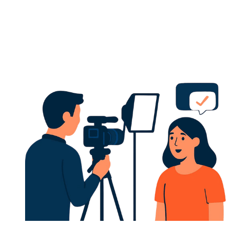 testimonial on ground shoot